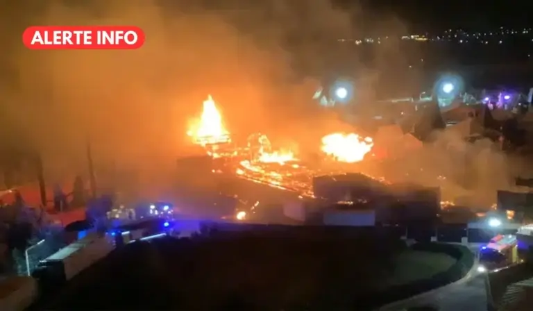 Le village de Noel de Barcarès en feu